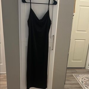 Elegant Black Spaghetti Strap Dress